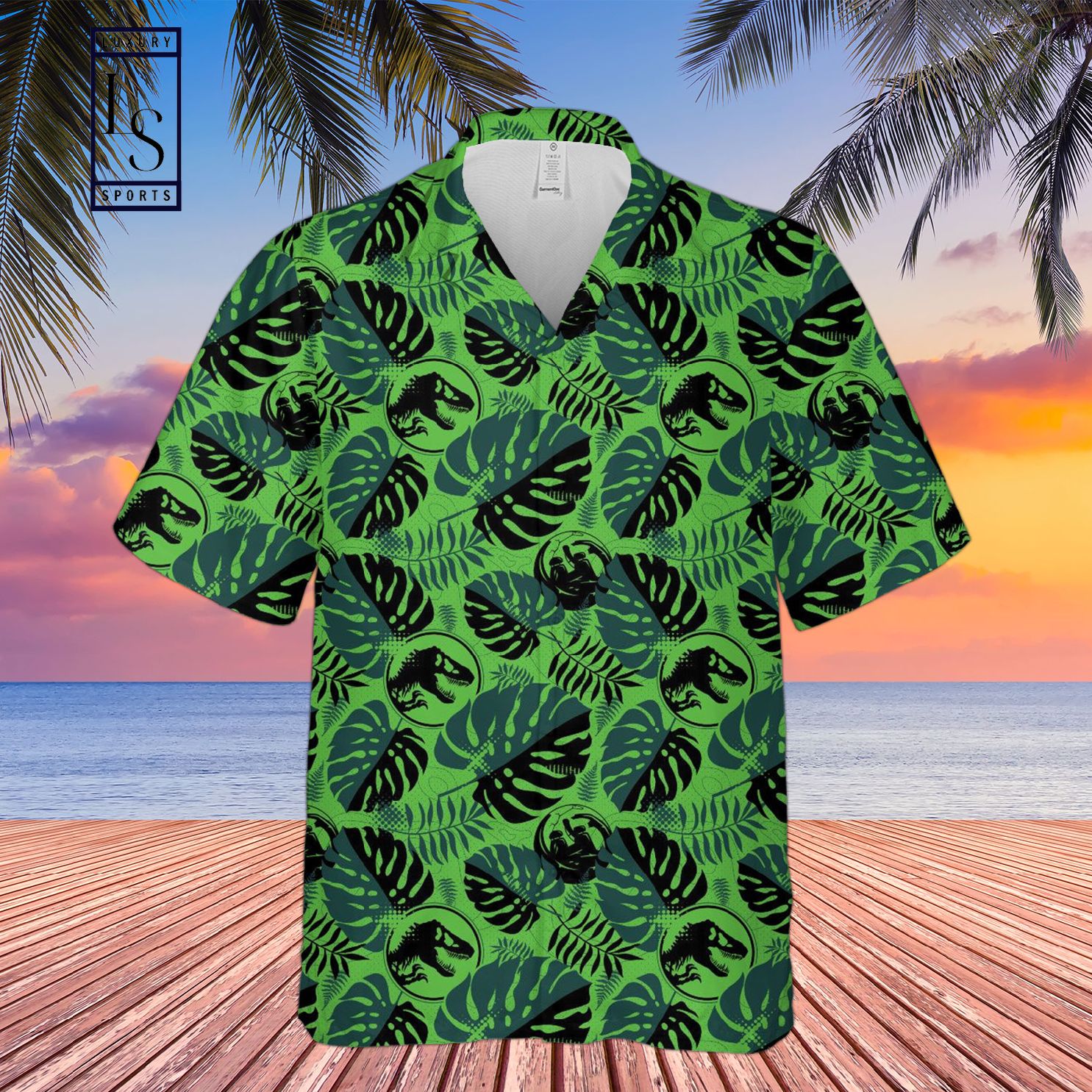 Jurassic World Leaf Green Hawaiian Shirt