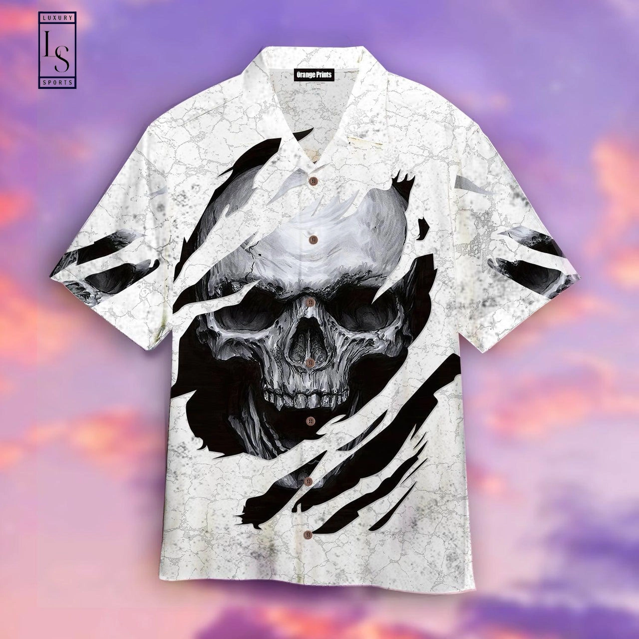 Skull Black White Hawaiian Shirt
