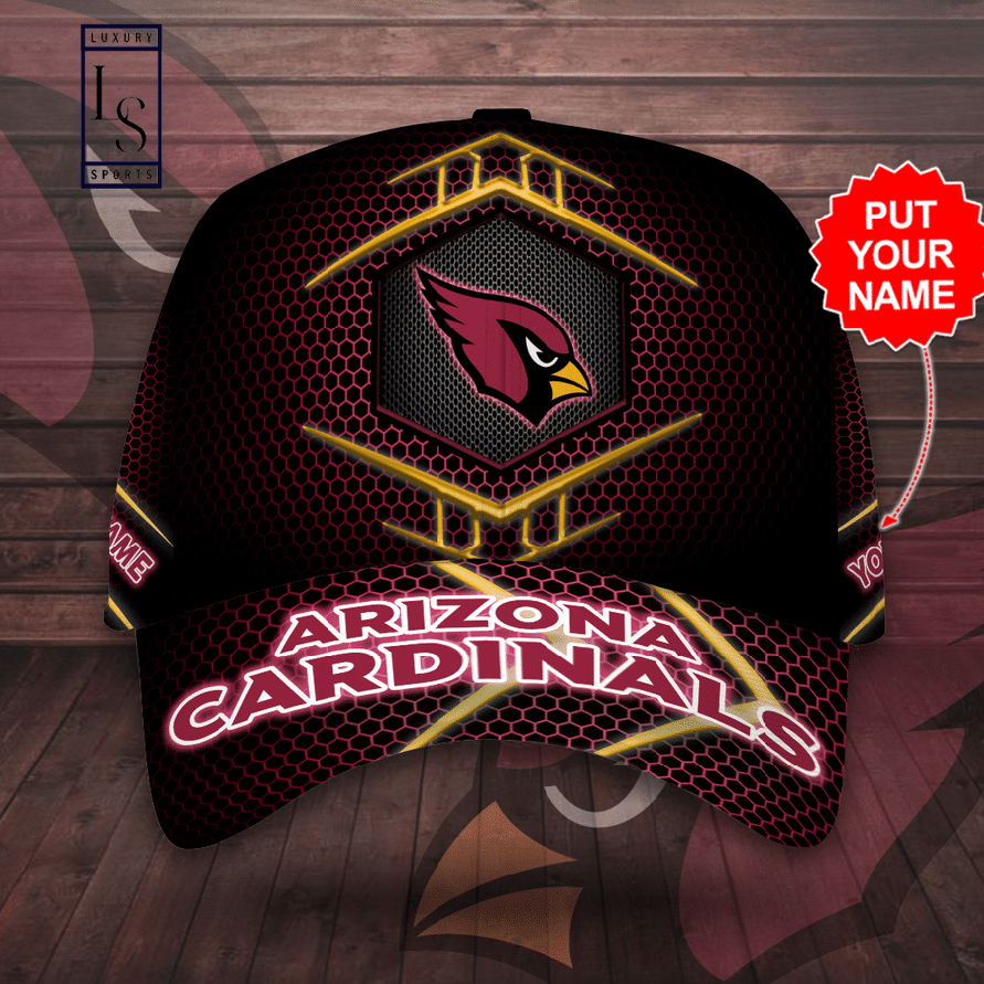 Arizona Cardinals Beehive Hexagon Pattern Customized Baseball Cap
