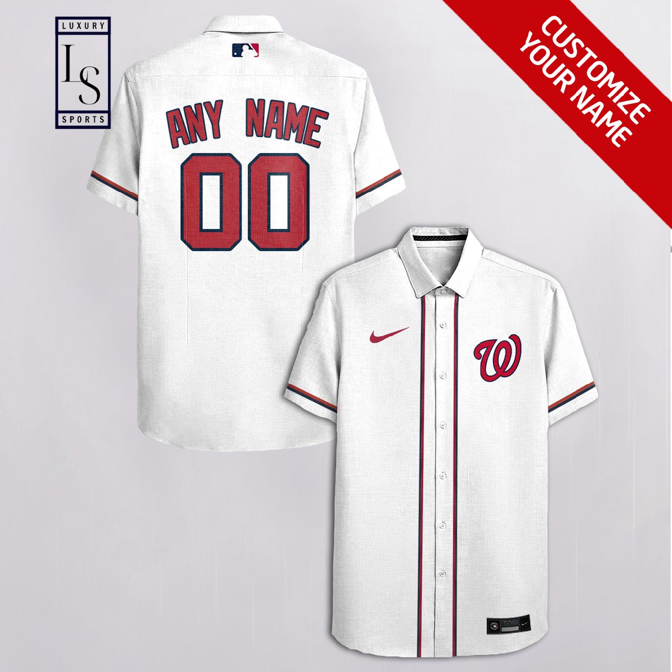 Washington Nationals Baseball Team Custom Name 2 Hawaiian Shirt