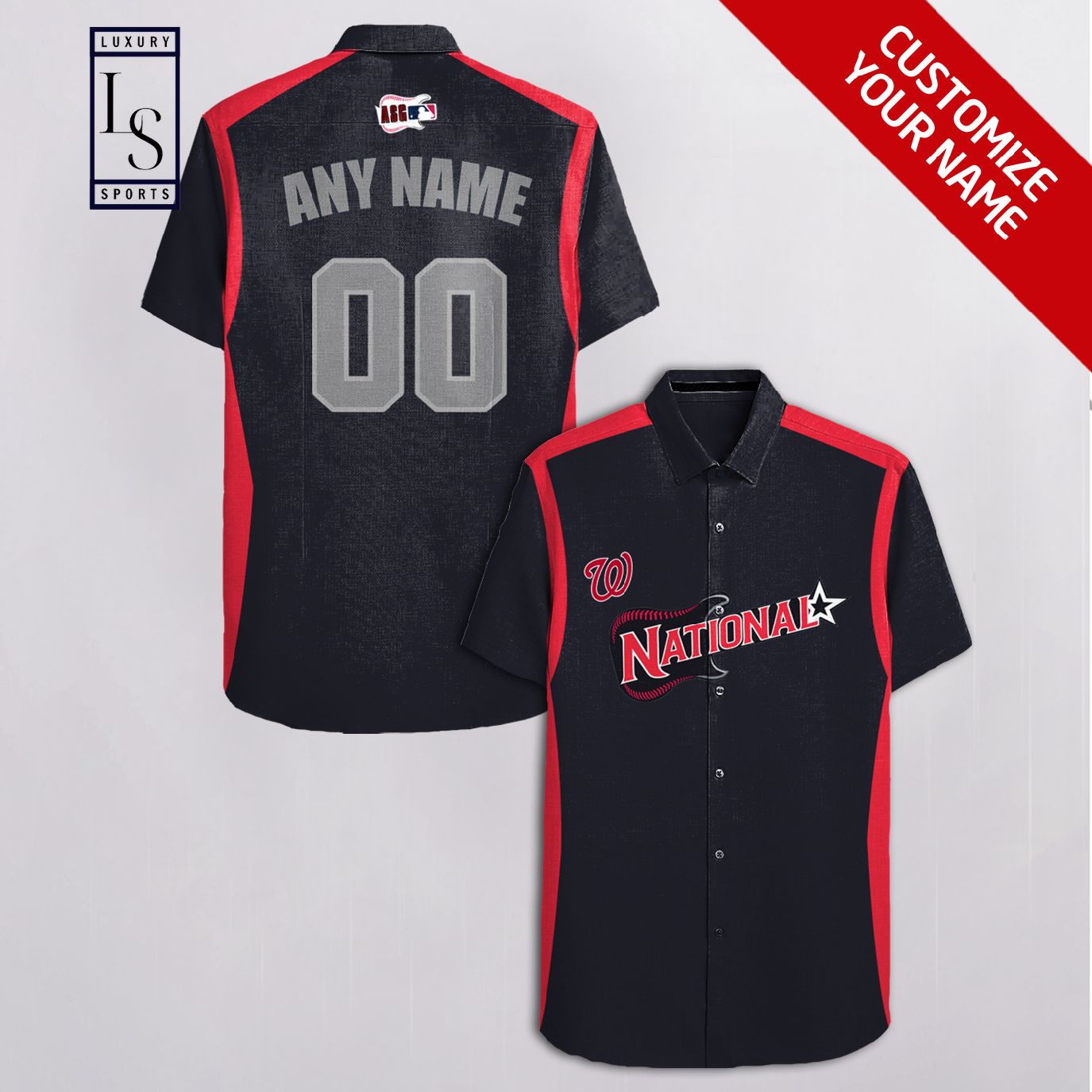 Washington Nationals Baseball Team Custom Name 6 Hawaiian Shirt