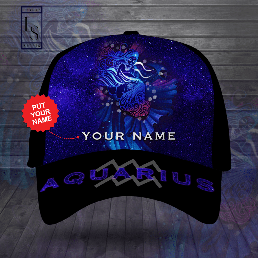 Zodiac Aquarius Horoscope Galaxy Customized Baseball Cap