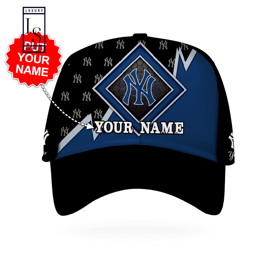 New York Yankees Logo Lightning Bolt Customized Baseball Cap
