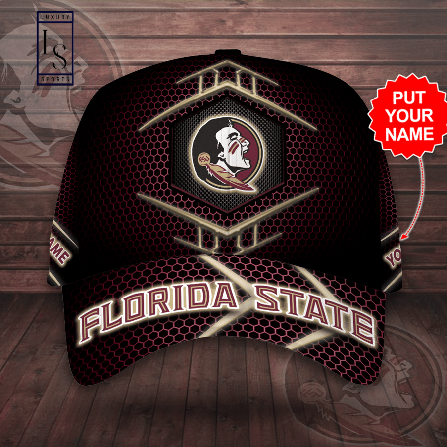 Florida State Seminoles Beehive Hexagon Pattern Customized Baseball Cap