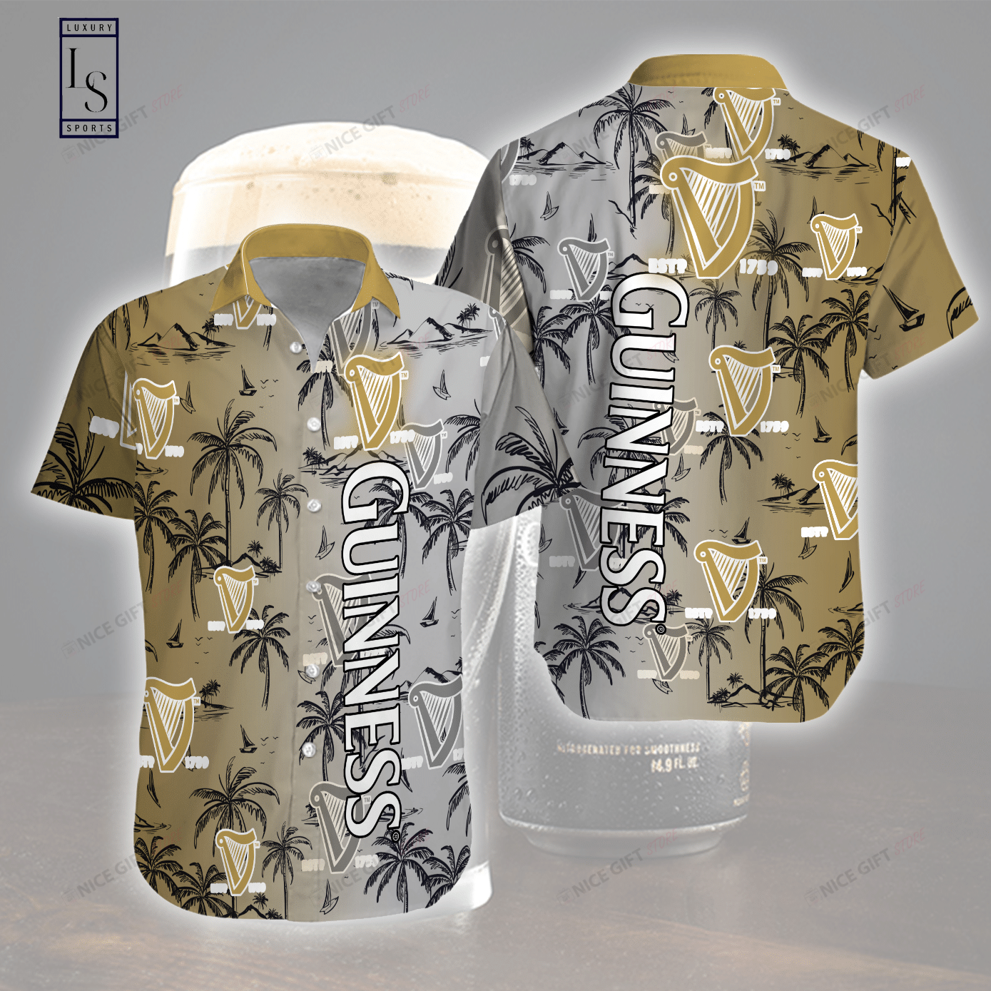 Guinness D Hawaiian Shirt