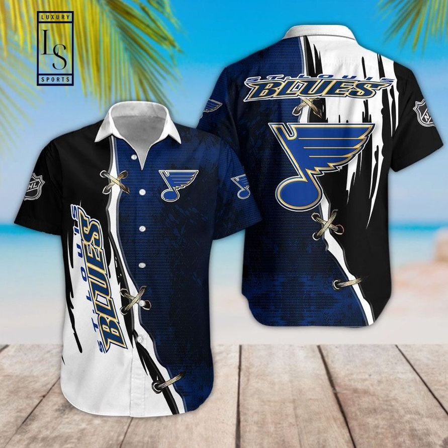 St. Louis Blues NHL Hawaiian Shirt Pool Partiestime Aloha Shirt