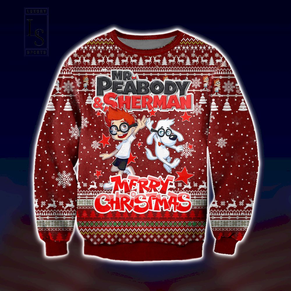 Mr. Peabody and Sherman Merry Christmas Ugly Christmas Sweater