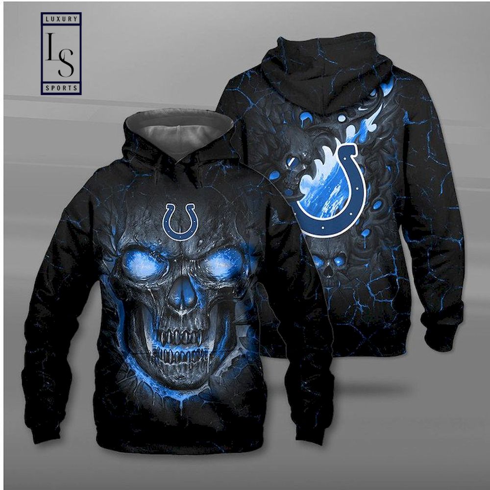 Indianapolis Colts Skull Nightmare Hoodie D