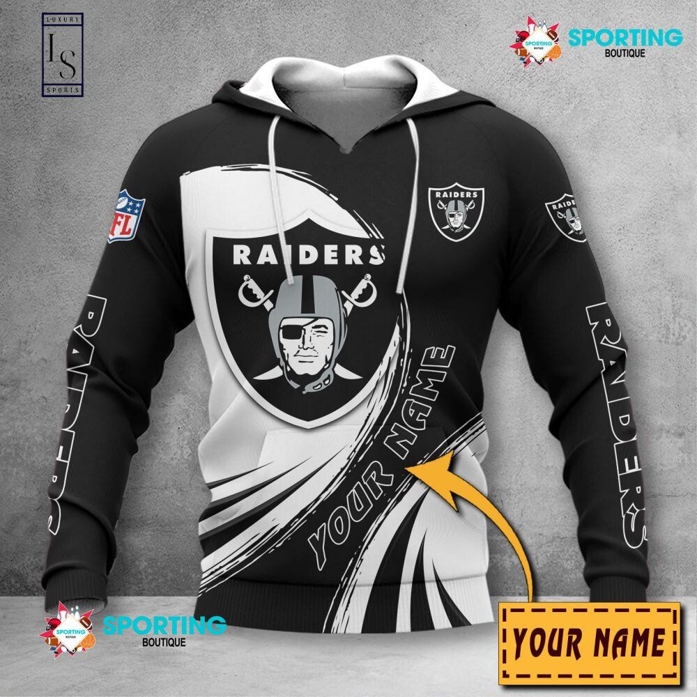 Oakland Raiders Vintage Custom Name NFL Hoodie