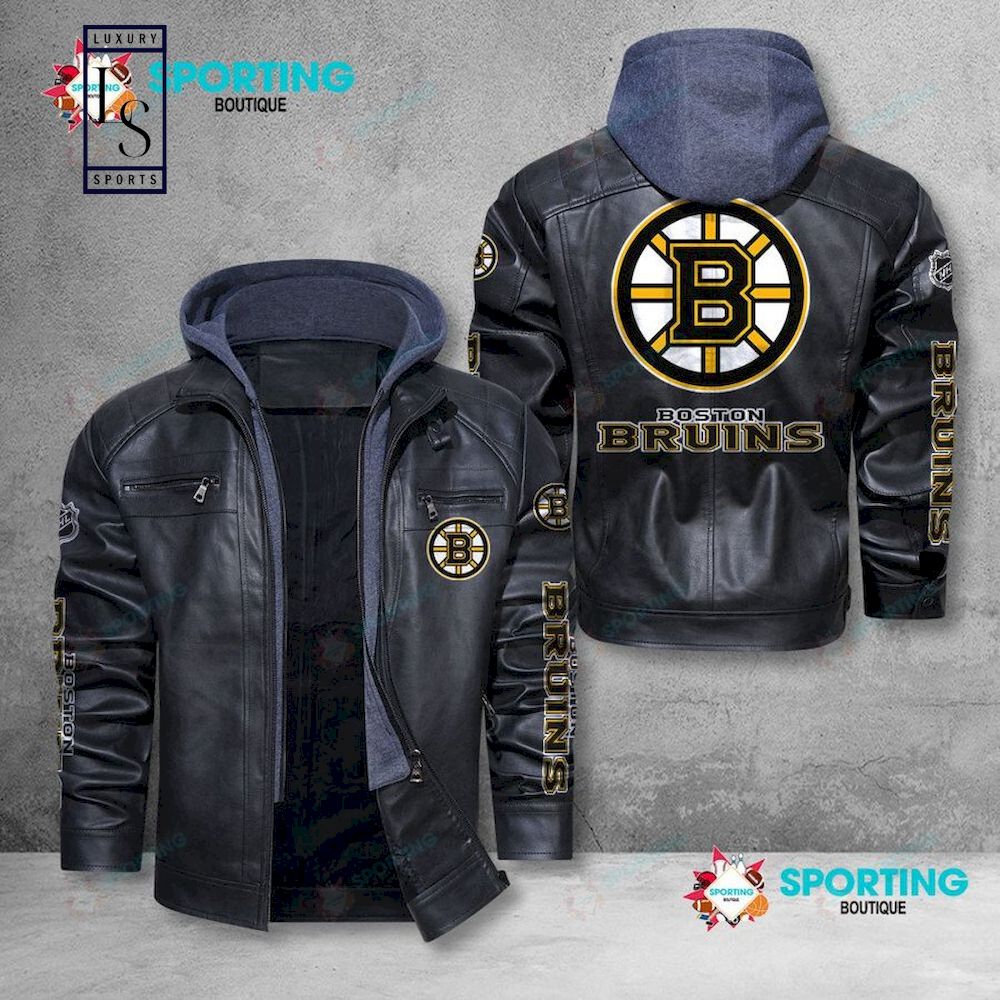 Boston Bruins Leafs NHL Leather Jacket