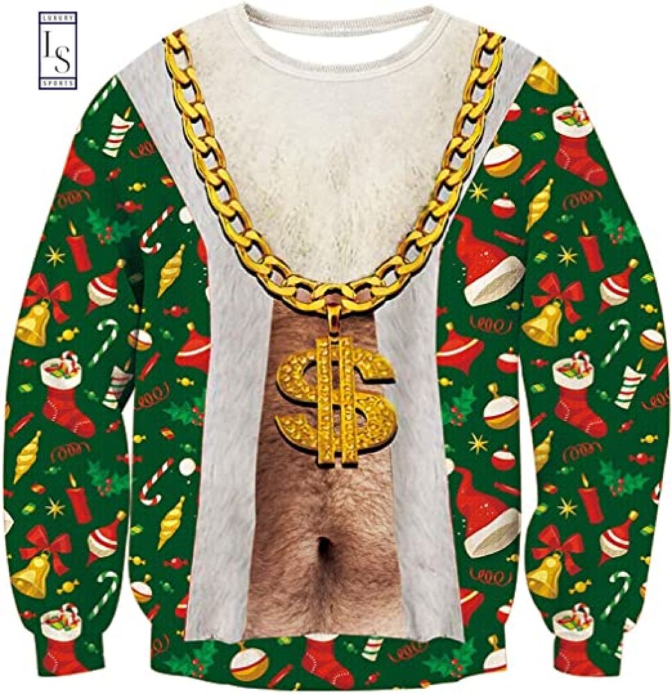 Flexing Santa Claus Ugly Christmas Sweater