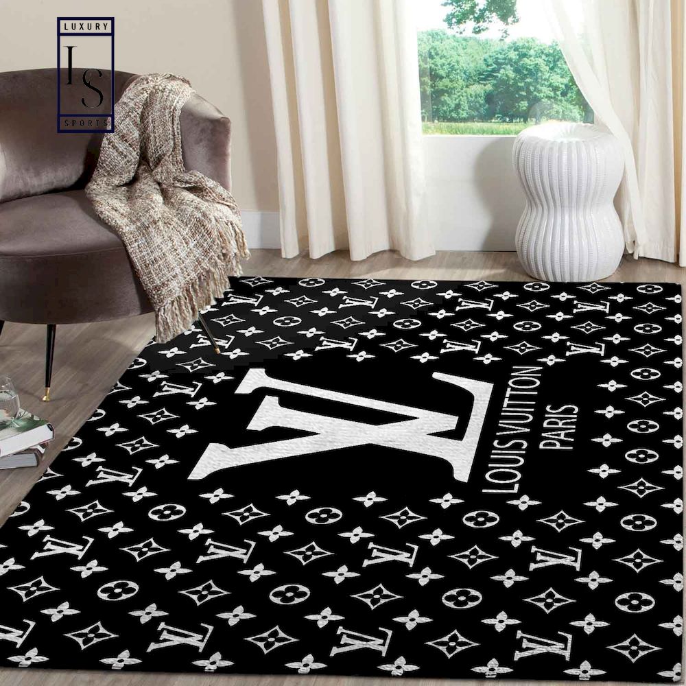 Best Price] Louis Vuitton Area Rugs Living Room Carpet Black White  Luxurious Home Floor Decor