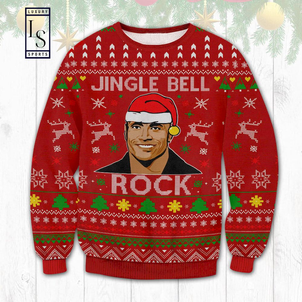 SALE] The Rock Jingle Bell Rock Ugly Sweater - Luxury & Sports Store