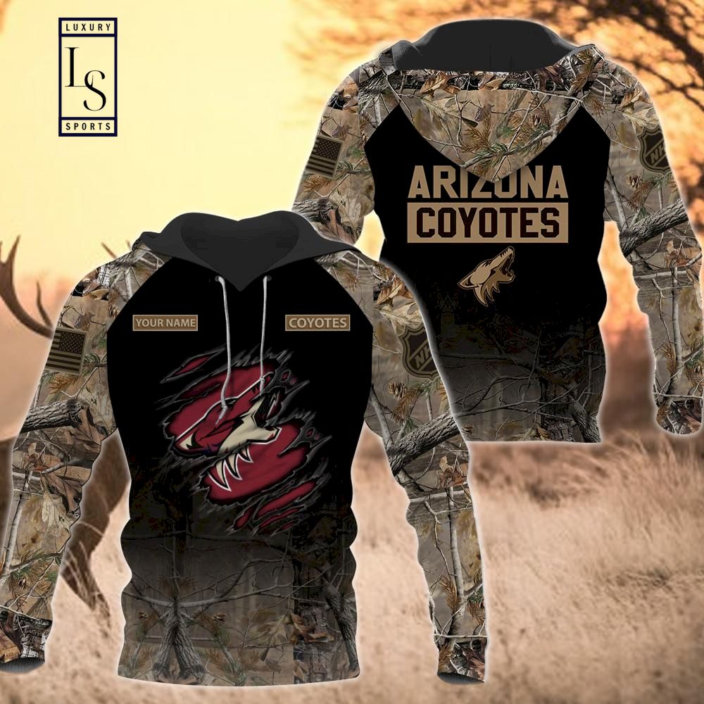 Arizona Coyotes Personalized Hunting Camo Hoodie D