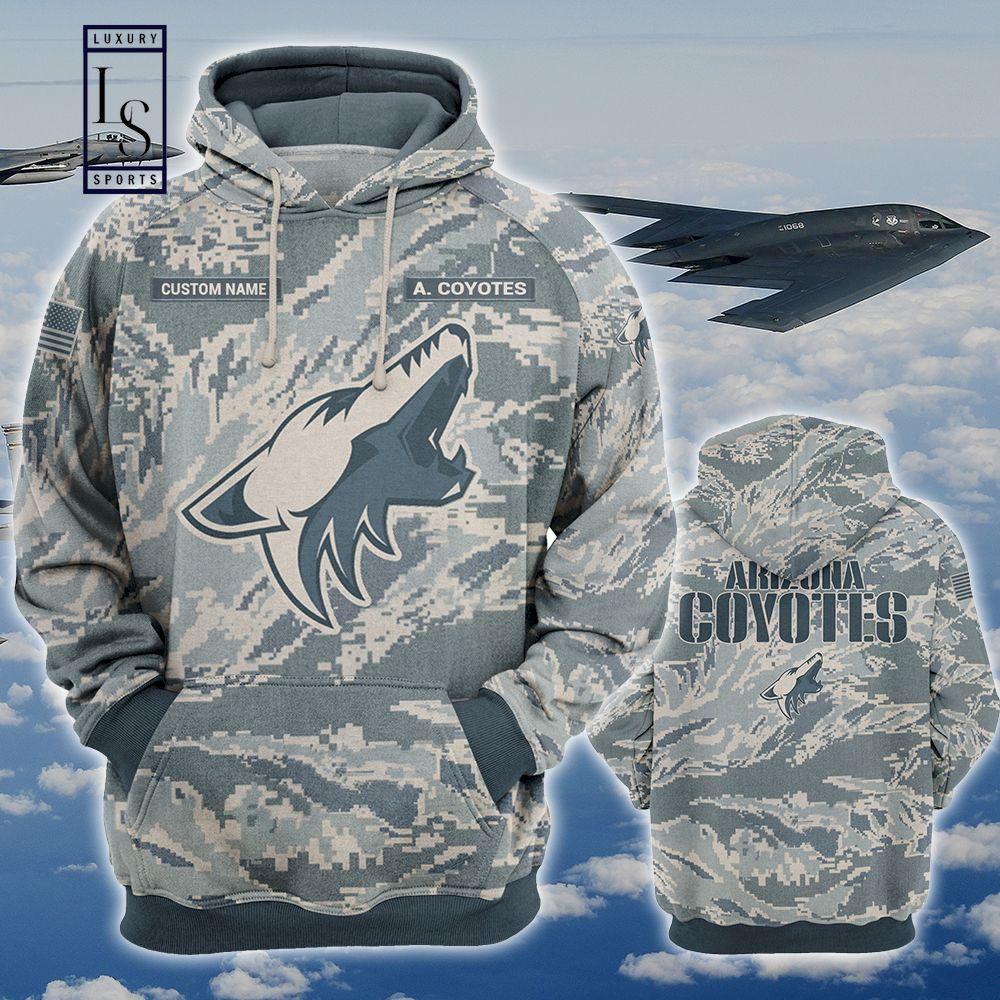 Arizona Coyotes Personalized US Air Force Camo Hoodie D