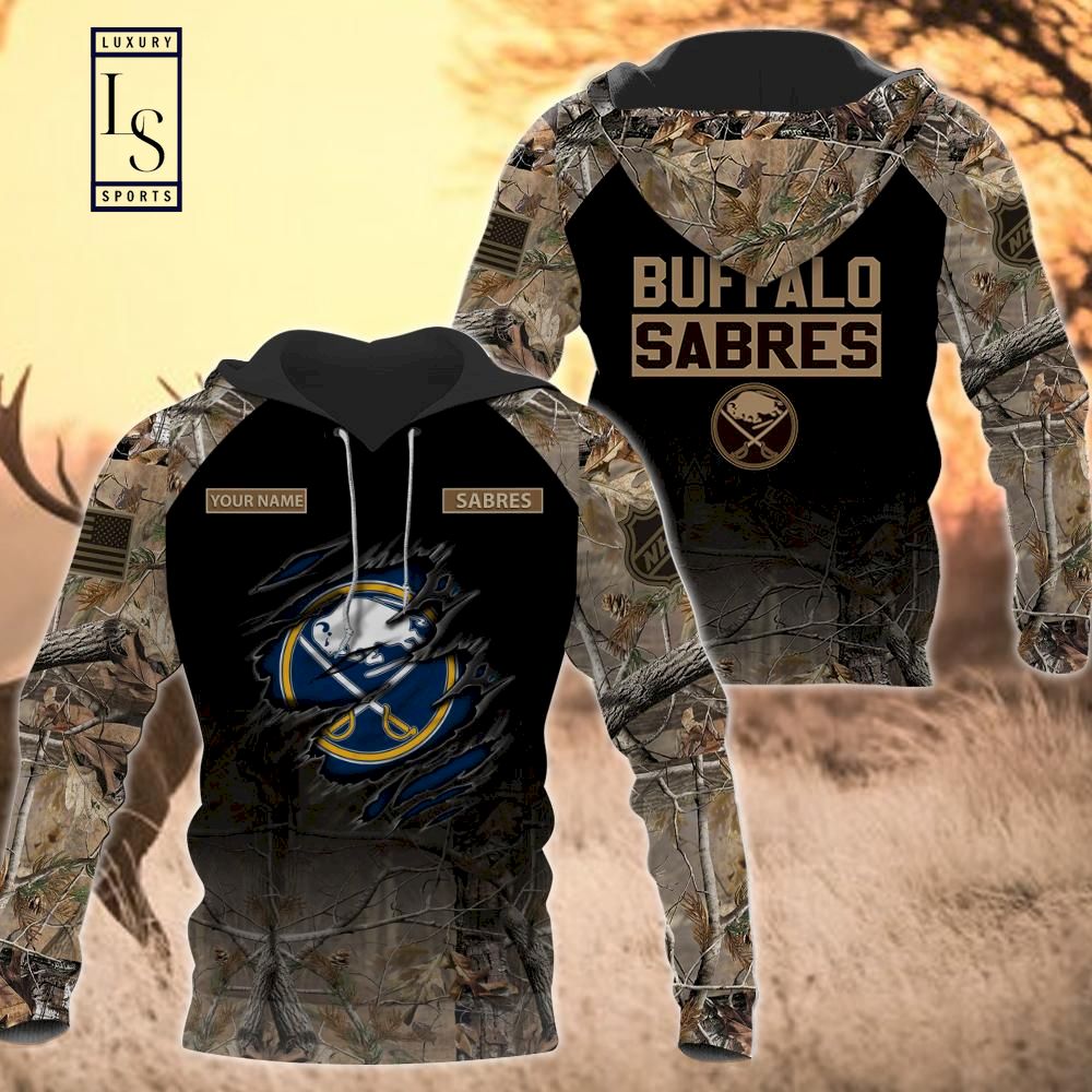 Buffalo Sabres Personalized Hunting Camo Hoodie D