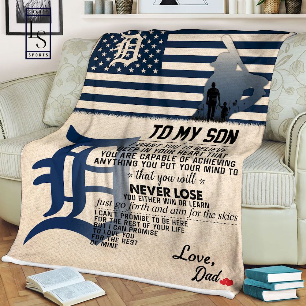 Detroit Tigers Gift To My Son by Dad Blanket