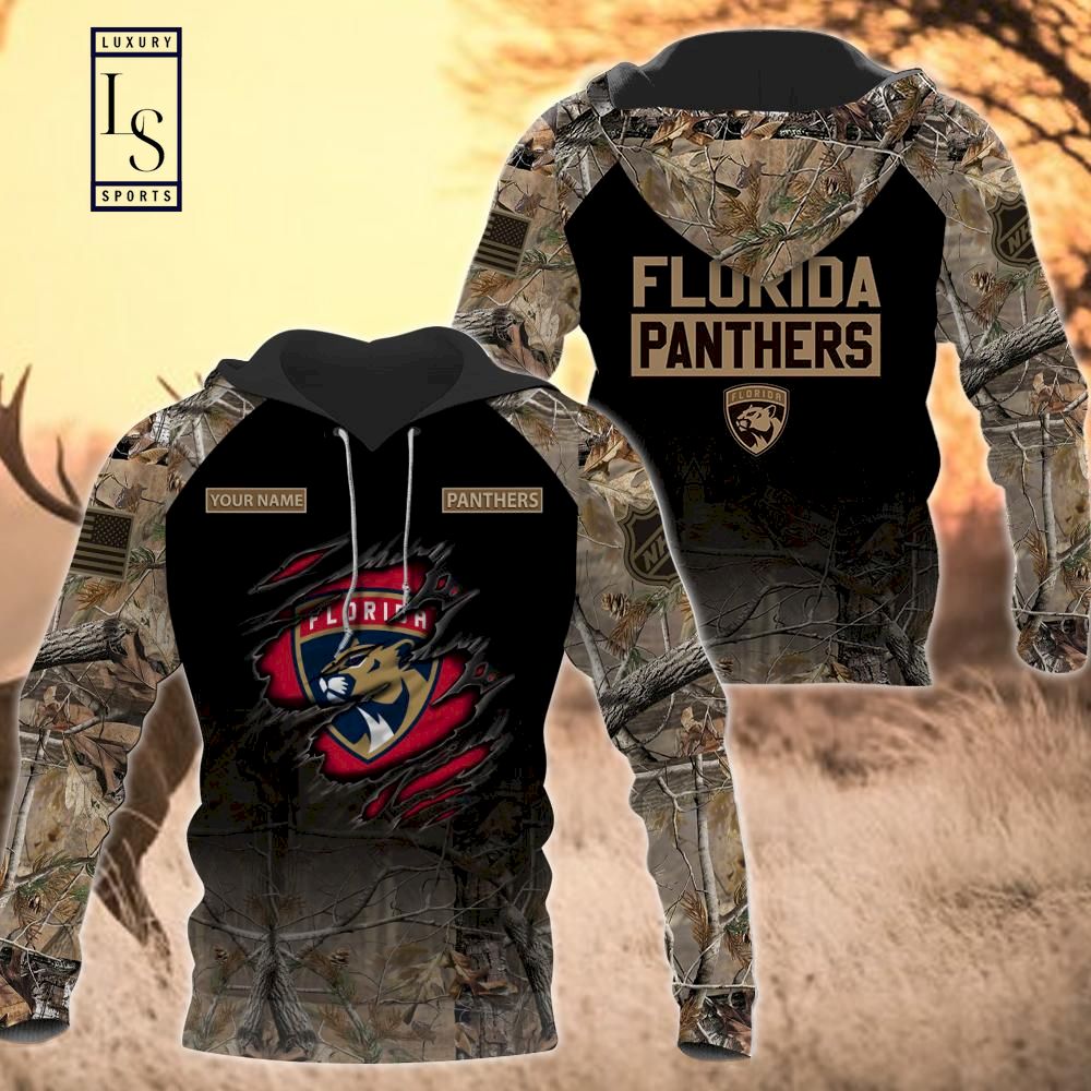 Florida Panthers Personalized Hunting Camo Hoodie D