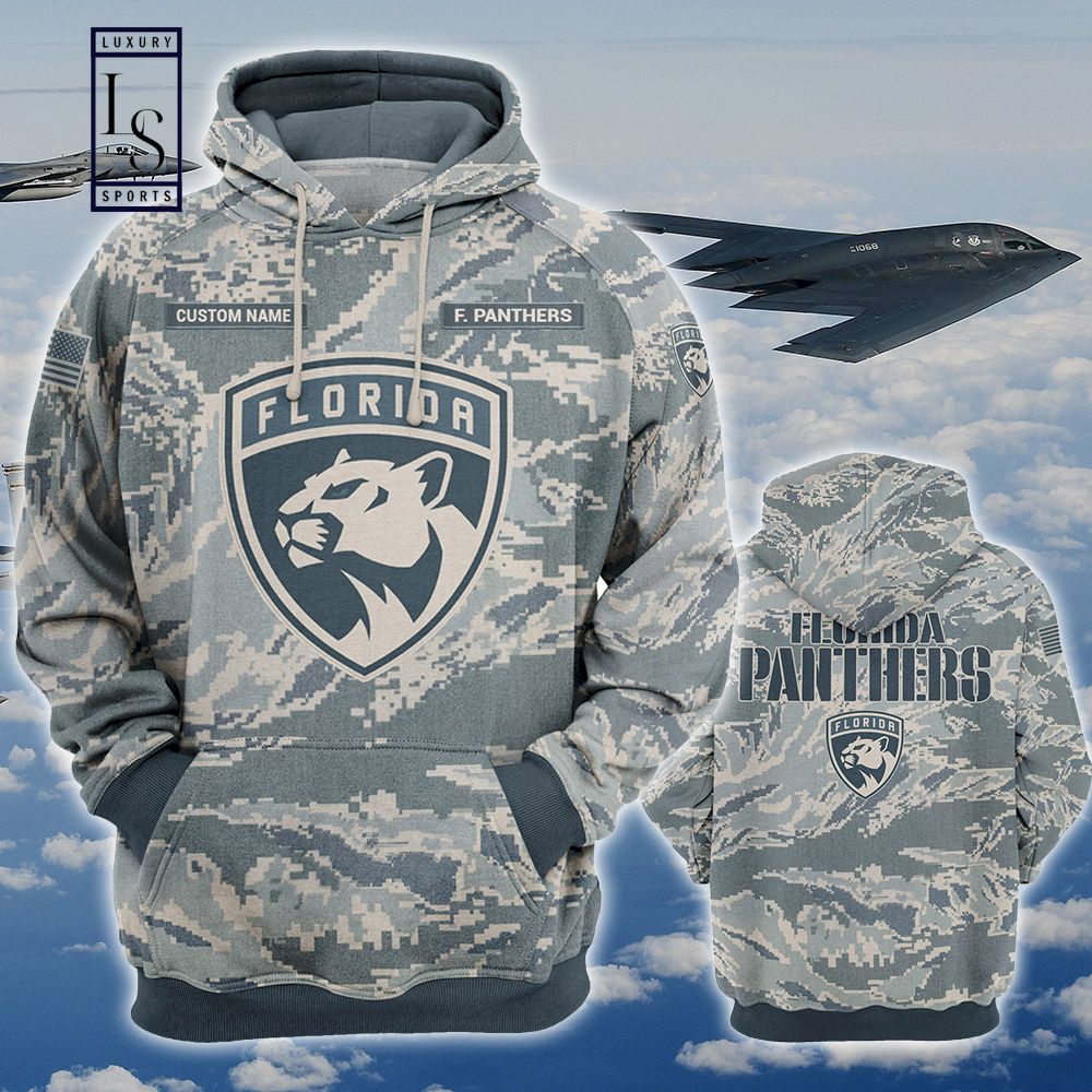 Florida Panthers Personalized US Air Force Camo Hoodie D