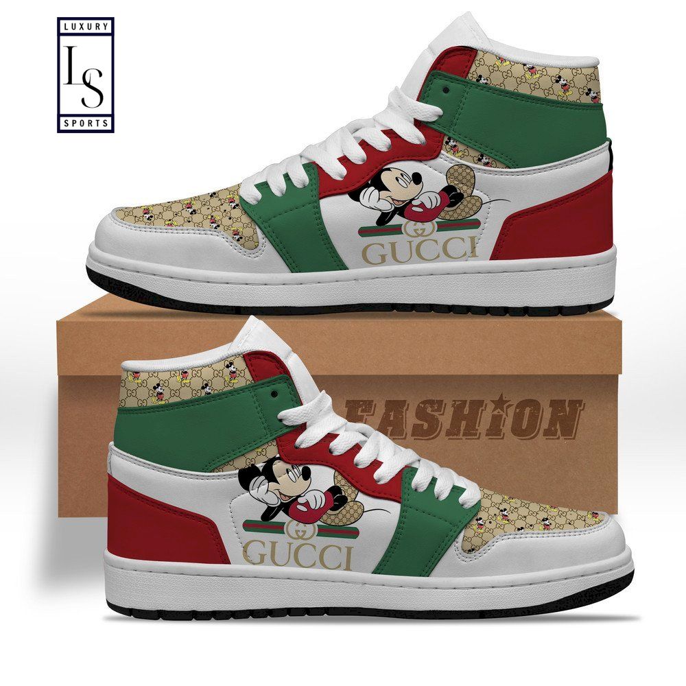 SALE] Gucci Mickey Mouse Jordan 1 High Sneaker - Luxury & Sports Store