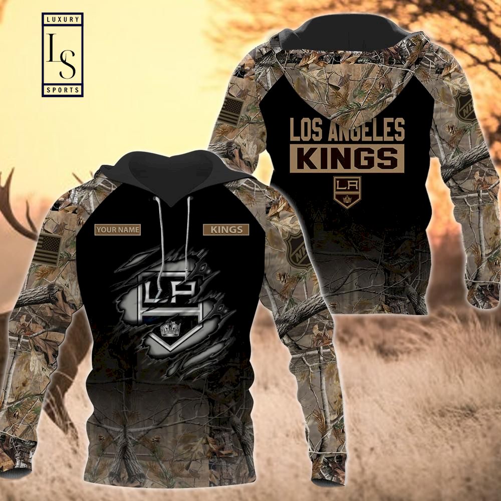 Los Angeles Kings Personalized Hunting Camo Hoodie D
