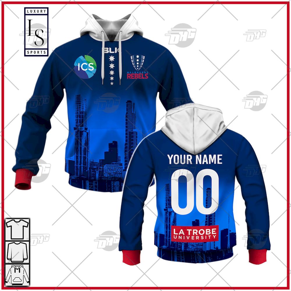 Melbourne Rebels Home Personalized Hoodie New