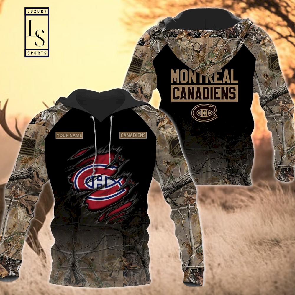 Montreal Canadiens Personalized Hunting Camo Hoodie D