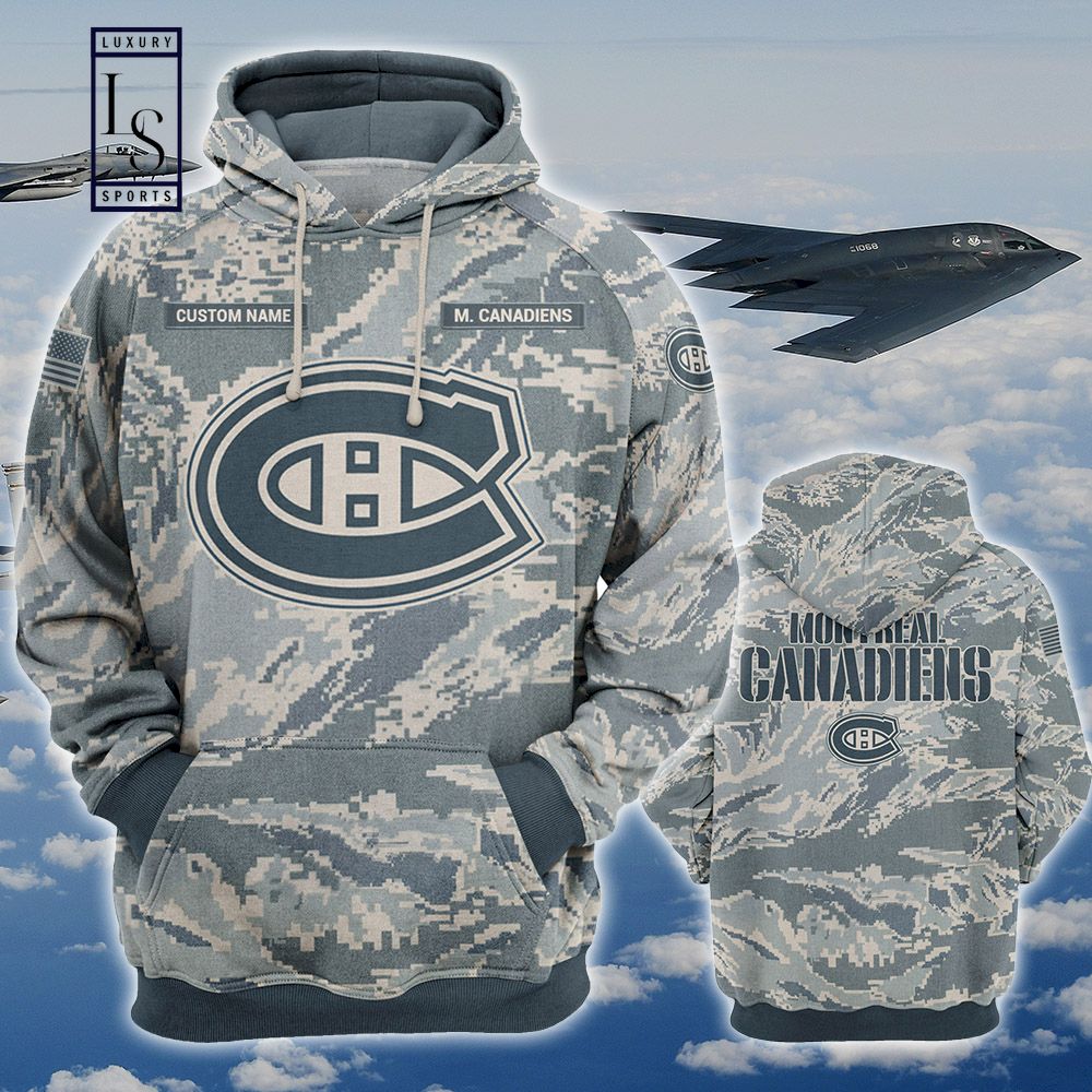 Montreal Canadiens Personalized US Air Force Camo Hoodie D