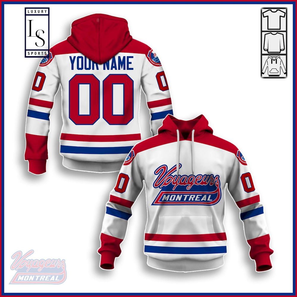 Montreal Voyageurs Hockey Retro Personalized Hoodie D