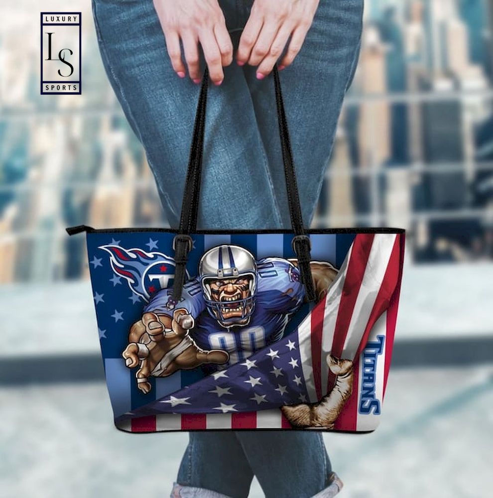 NFL Tennessee Titans Mascot Leather Tote Bag