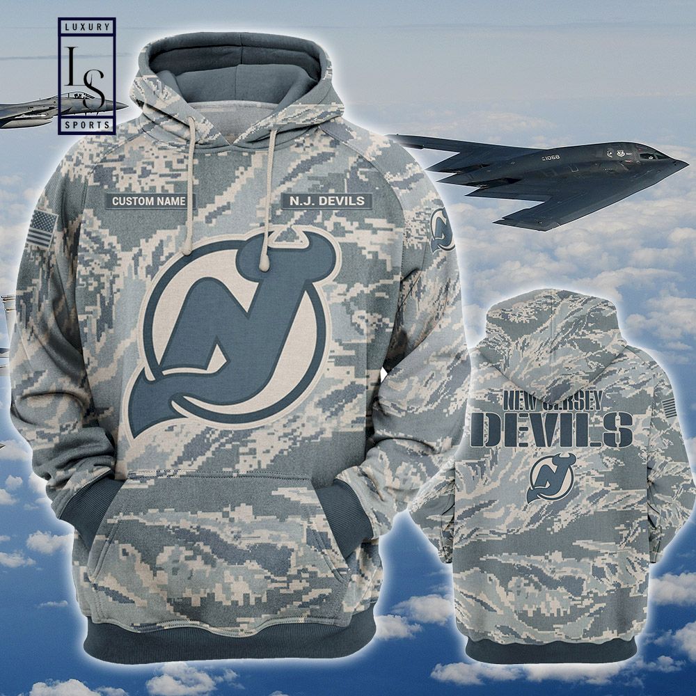 New Jersey Devils Personalized US Air Force Camo Hoodie D