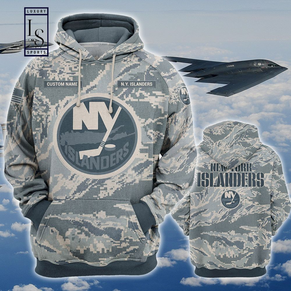 New York Islanders Personalized US Air Force Camo Hoodie D