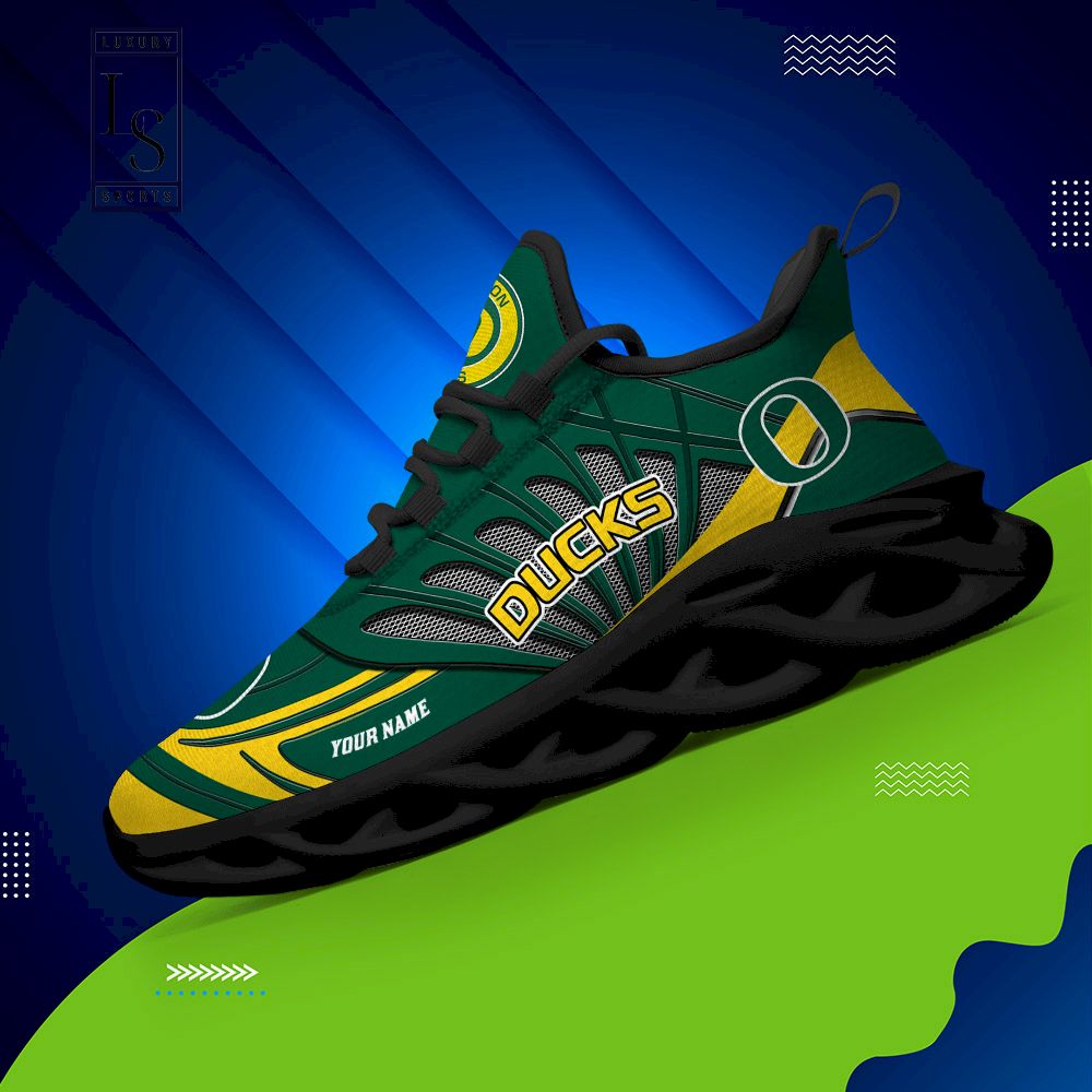 Oregon Ducks Logo Running Sneaker Max Soul Shoes In Green Gift For Men And  Women - Banantees