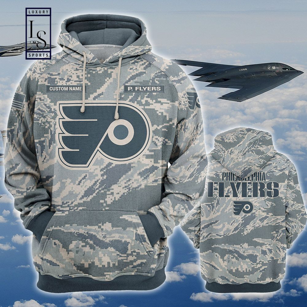 Philadelphia Flyers Personalized US Air Force Camo Hoodie D
