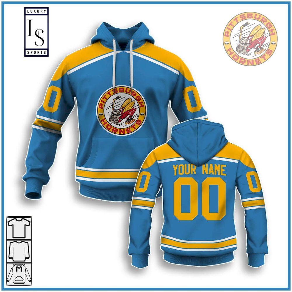 Pittsburgh Hornets Blue Retro Personalized Hoodie D