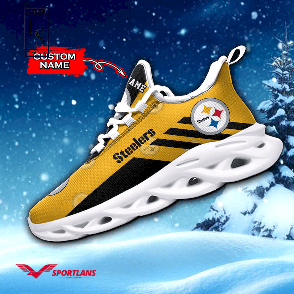 Pittsburgh Steelers NFL Custom Name On Top Max Soul Shoes