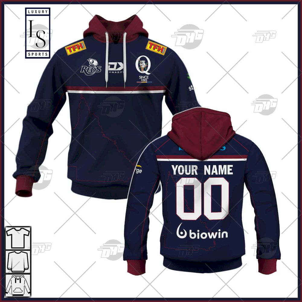 Queensland Reds Away Personalized Hoodie New