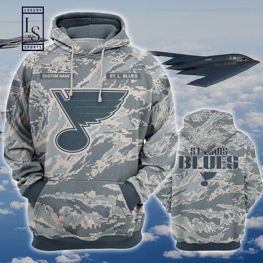 St. Louis Blues Personalized US Air Force Camo Hoodie D