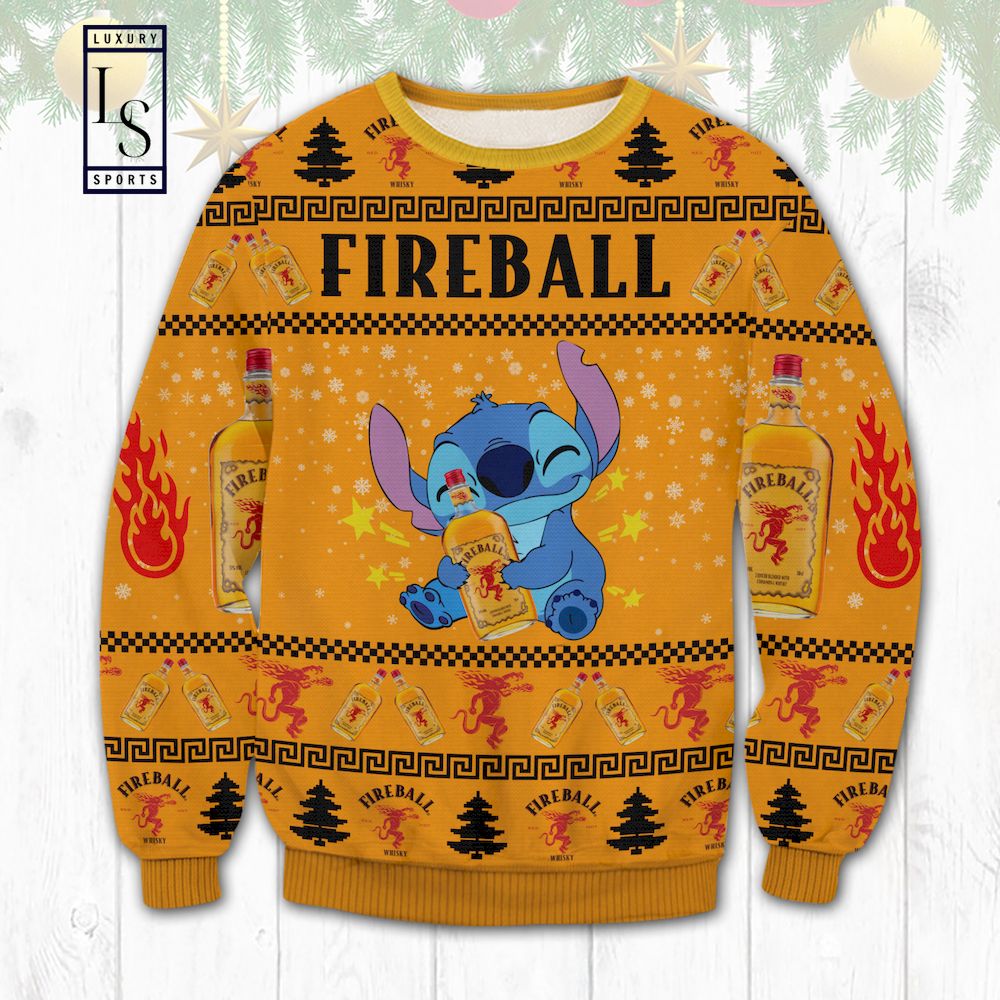 Stitch Hug Fireball Ugly Christmas Sweater