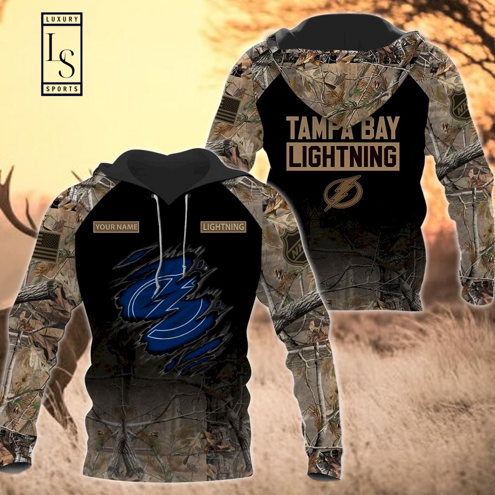 Tampa Bay Lightning Personalized Hunting Camo Hoodie D