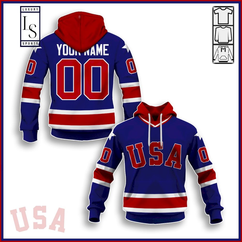 Usa Miracle On Ice Personalized Hoodie D
