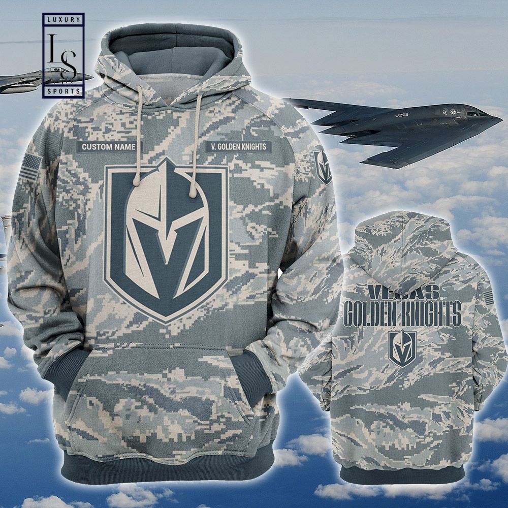 Vegas Golden Knights Personalized US Air Force Camo Hoodie D