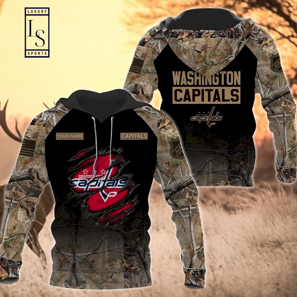 Washington Capitals Personalized Hunting Camo Hoodie D