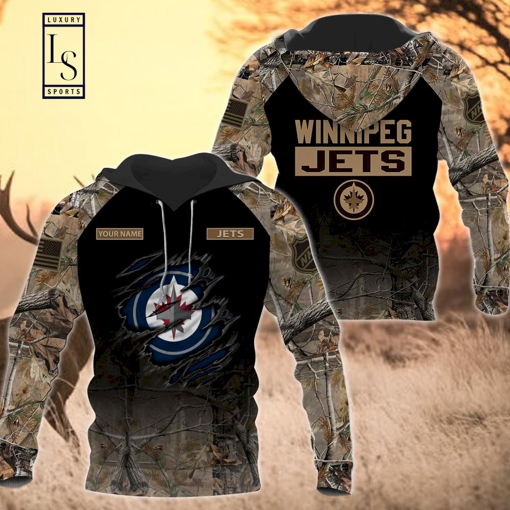 Winnipeg Jets Personalized Hunting Camo Hoodie D