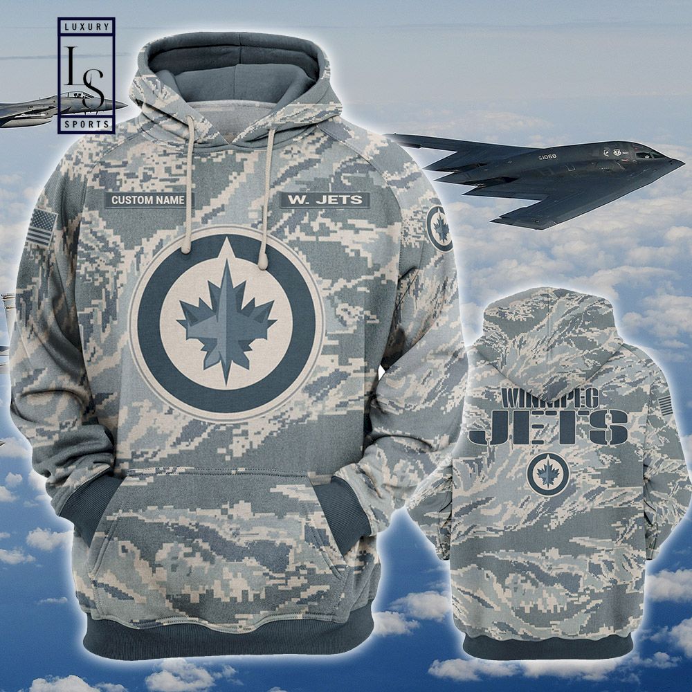 Winnipeg Jets Personalized US Air Force Camo Hoodie D