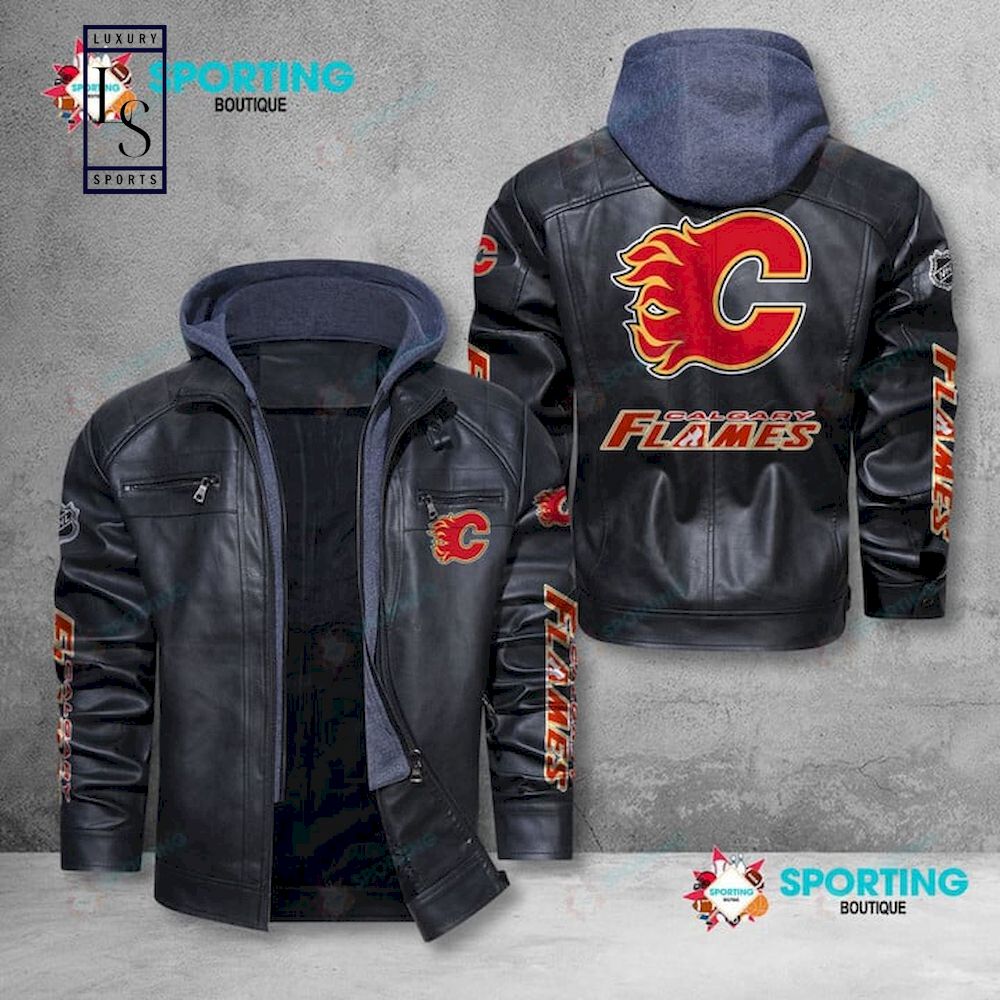Calgary Flames NHL Leather Jacket