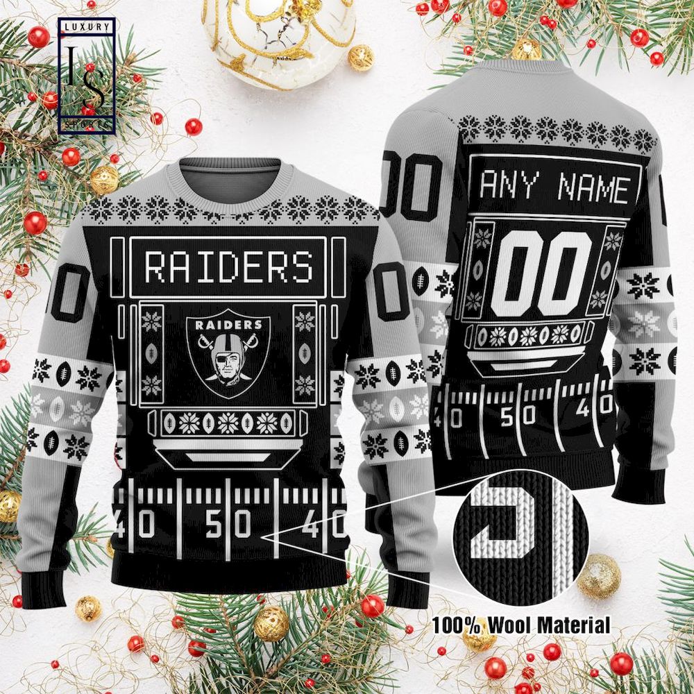 Las Vegas Raiders NFL Personalized Ugly Christmas Sweater