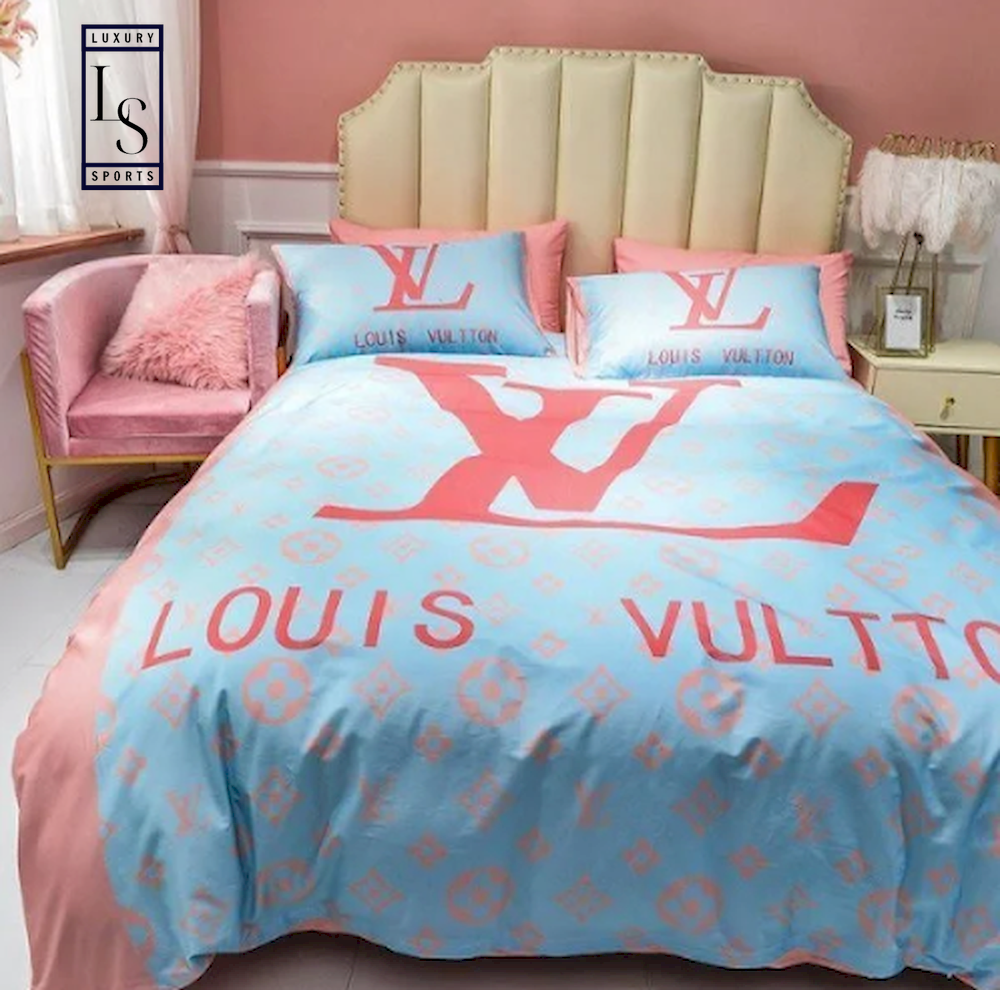 SALE] Pastel Logo Louis Vuitton Bedding Set - Luxury & Sports Store