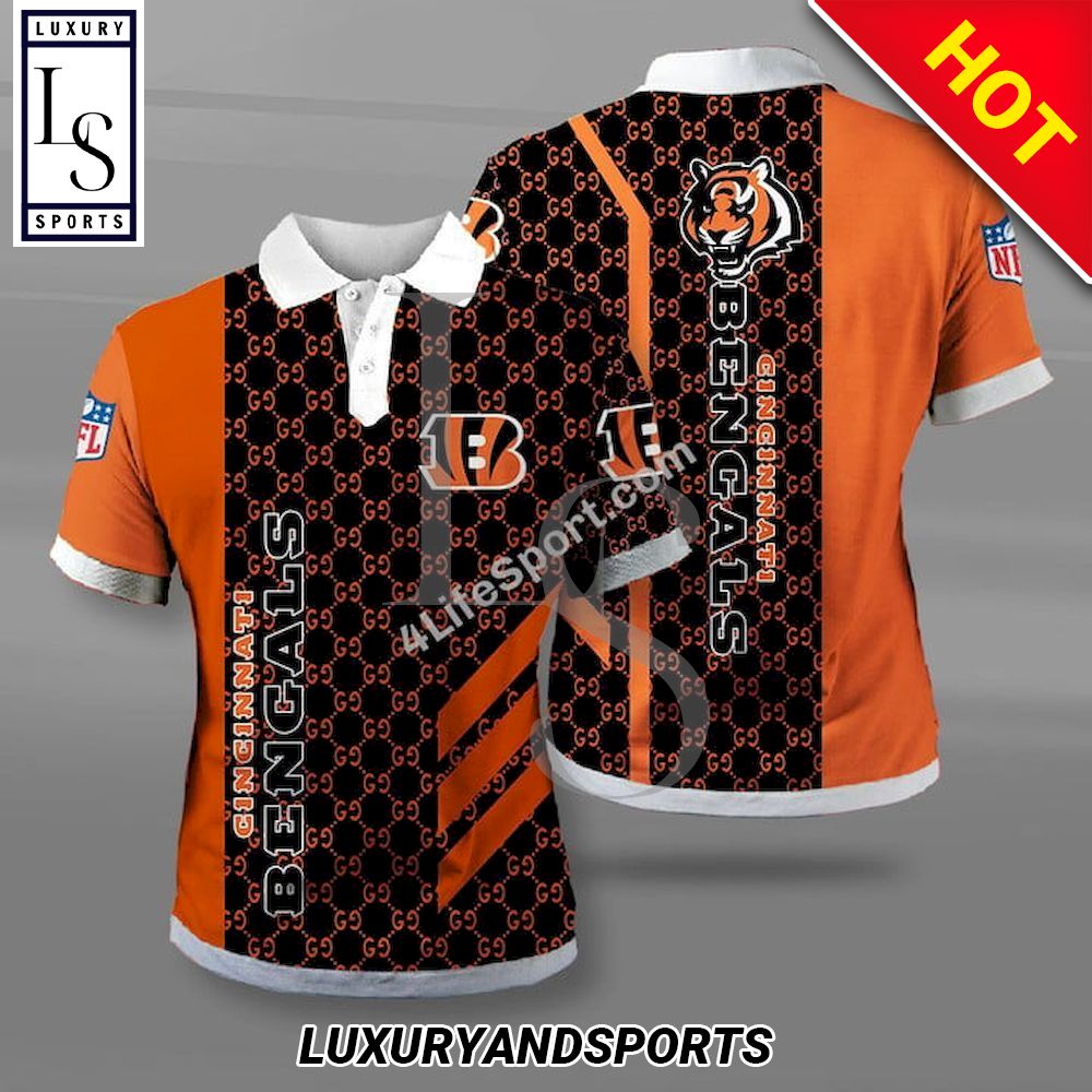 SALE] Cincinnati Bengals Gucci Luxury NFL Polo Shirt - Luxury & Sports Store