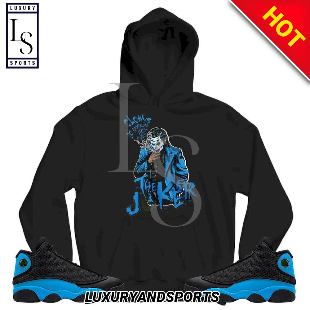 Clowns Do Anything For Clout Sneaker Match Black University Blue Hoodie